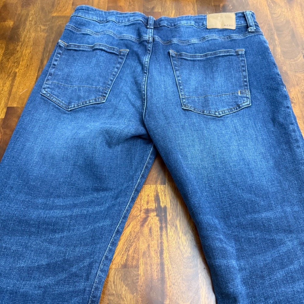 Aeropostale Mens Straight Leg Dark Wash Stretch Denim Jeans 36x30 RN154379 - Picture 6 of 8